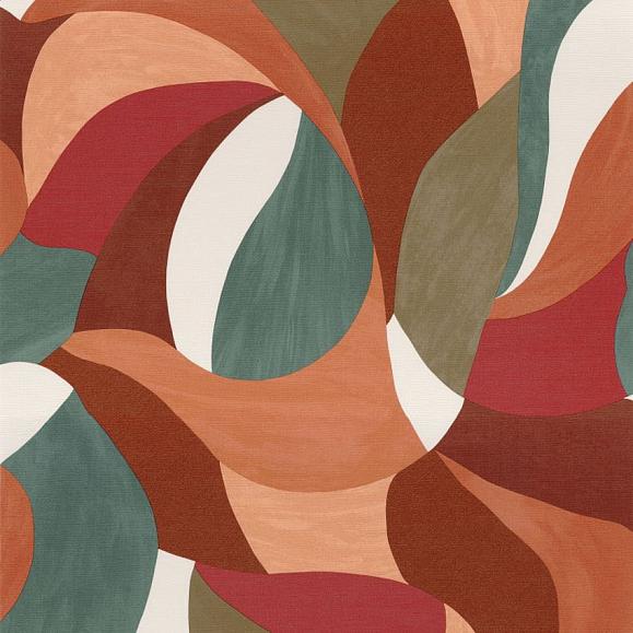 Обои Casamance 76200304 Mandorla Orange brulée/vert impérial
