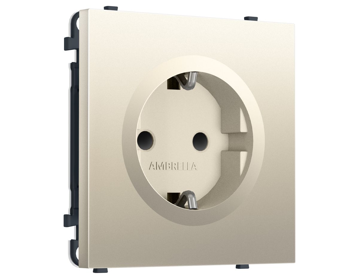 Комплект механизма электрической розетки SIGMA Шёлк 50Hz 2P+E с/з с/ш 16A-250V QUANT PRO Ambrella Volt MS547010 (SP5470, PR141)