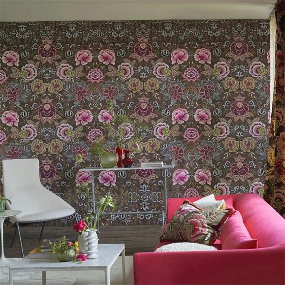 Панно Designers Guild PDG1168/04 Rose De Damas Cranberry