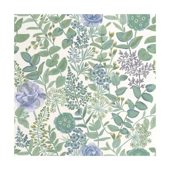 Обои Casadeco 200316776 Garden Flowers Bleu / vert