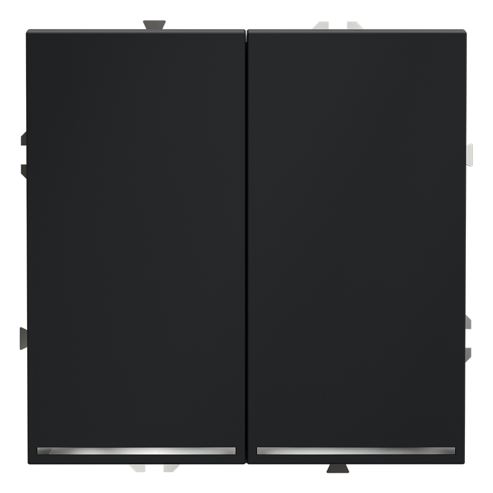 Выключатель двухклавишный с подсветкой Voltum S70 VLS020207 (графит)