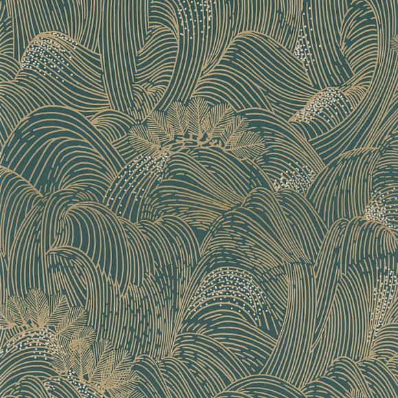 Обои Casamance 75902344 Marée haute Vert anglais/doré