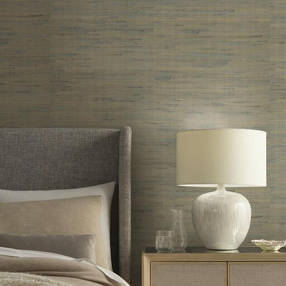 Обои York OS4326 Metallic Jute Gold/Smokey Blue