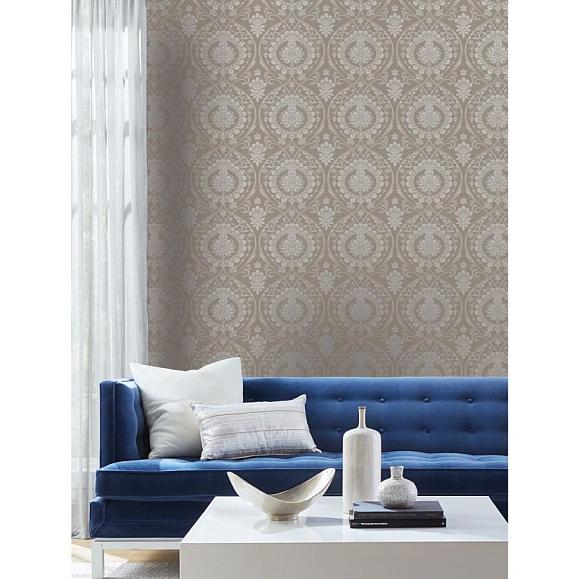Обои York DM4902 Imperial Damask Mink/Silver