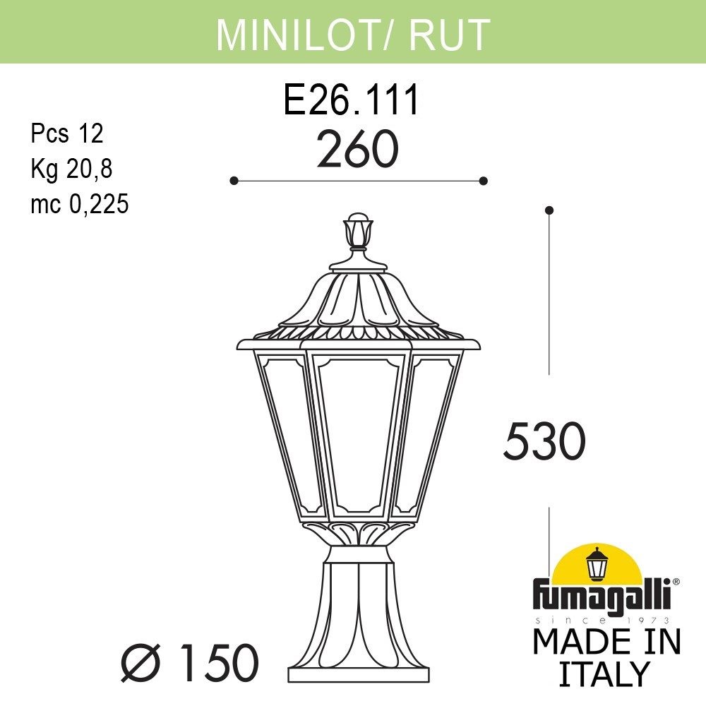 Ландшафтный светильник Fumagalli MINILOT/RUT E26.111.000.WYE27