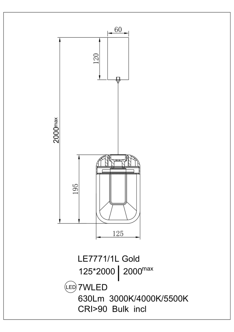 Подвесной светильник Natali LE7771/1L Gold