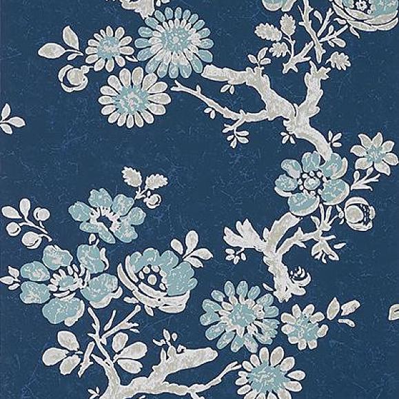 Обои Thibaut T10813 Claudette Navy