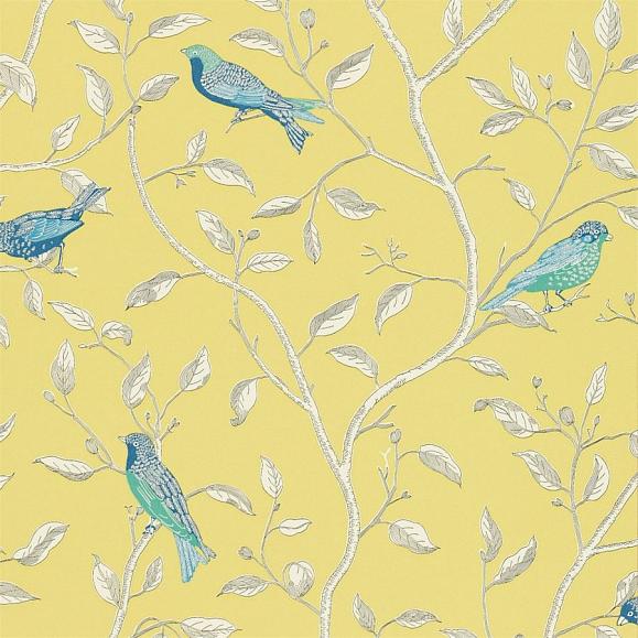 Обои Sanderson DOPWFI101 Finches Yellow