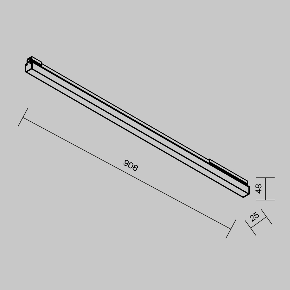 Уличный трековый светильник Maytoni Basis O-TR02-1-S-24WB3K