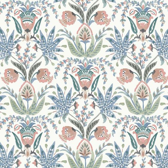 Обои York MN1912 Seaside Jacobean White/Pink/Blue