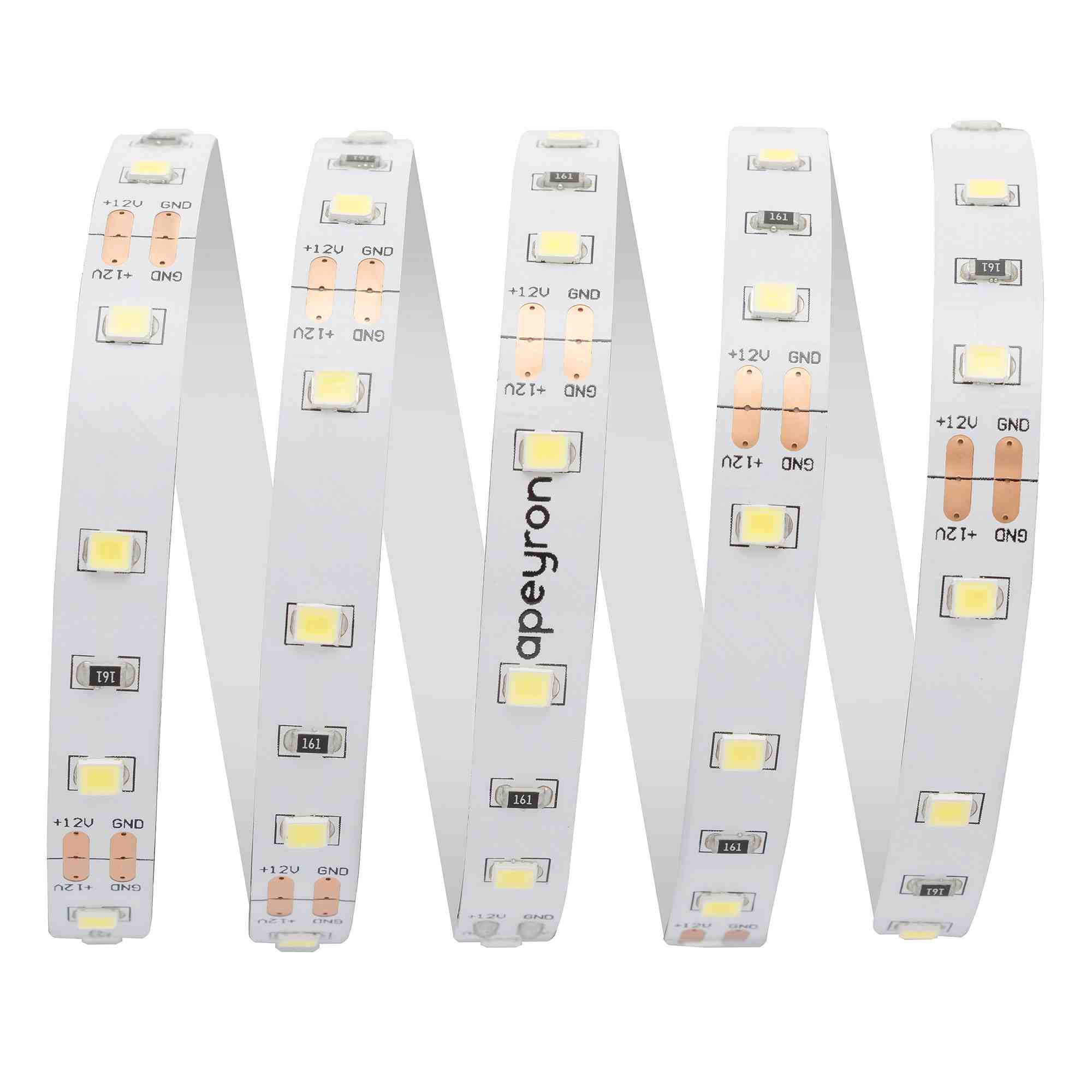 Светодиодная лента Apeyron 12В СТ 4,8Вт/м smd3528, 60д/м IP20 280Лм/м 3м 6500К 206BL