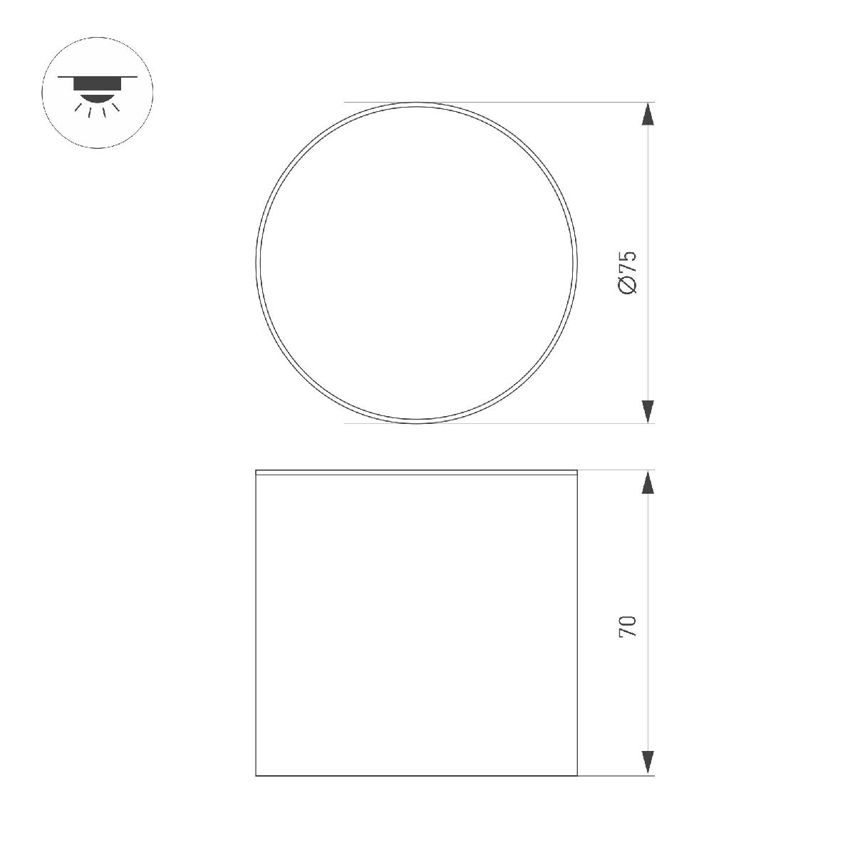 Накладной светильник Arlight SP-CYLINDO-R75-7W Warm3000 (WH, 110 deg, 230V) 043955