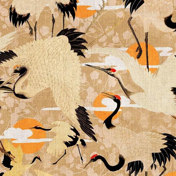 Панно Mind the gap WP20391 Birds Of Happiness Black/Orange/Taupe