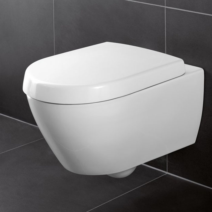 Villeroy&Boch Subway 2.0 Сиденье для унитаза, с микролифтом, цвет: белый/нержавеющая сталь