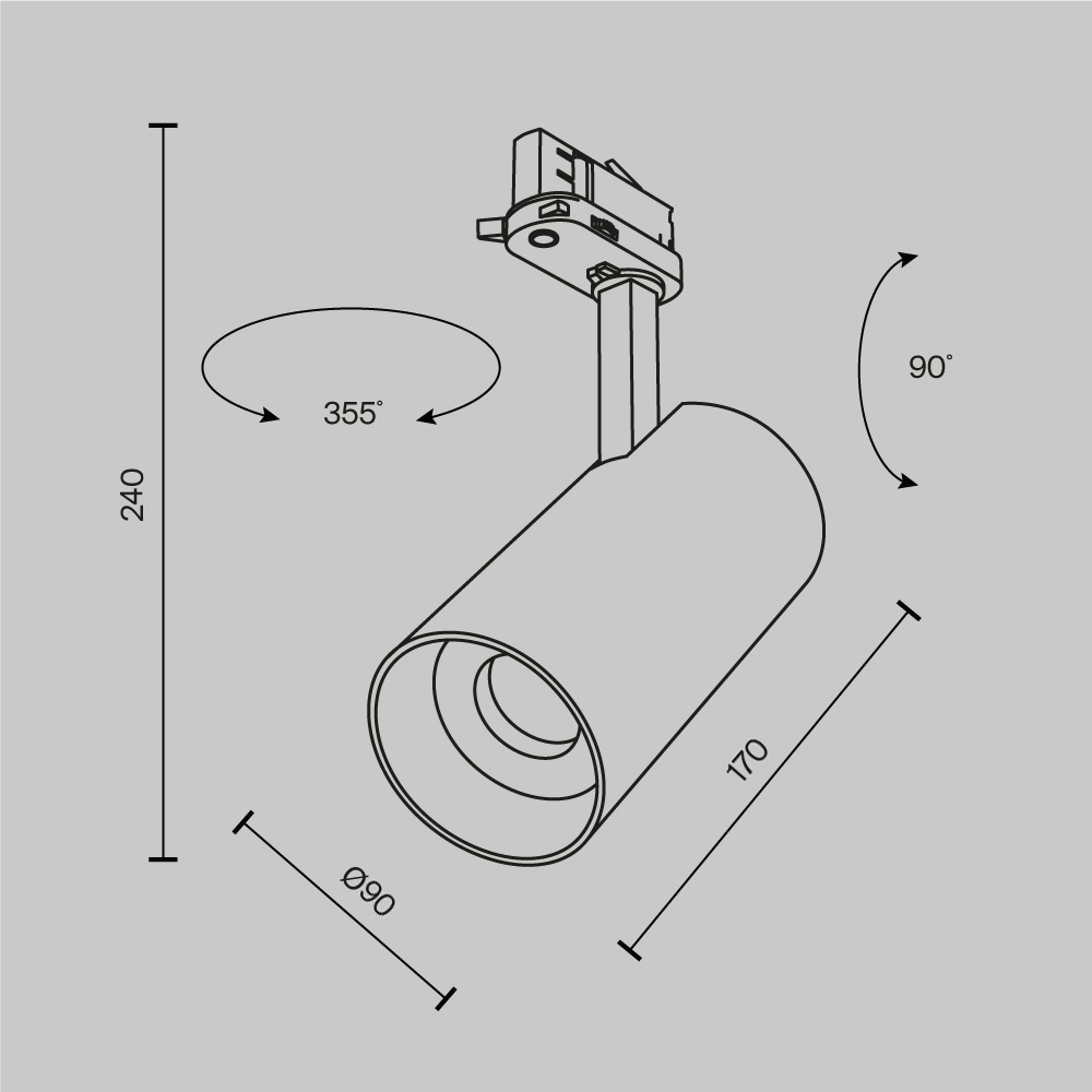 Трековый трехфазный светильник Maytoni Technical Focus Led TR197-3-40WCCT-M-W