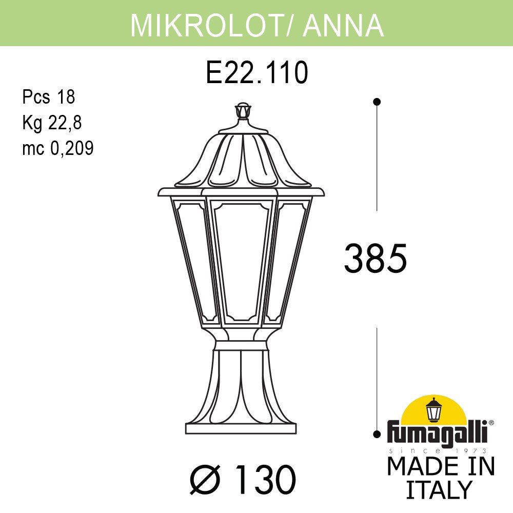 Ландшафтный светильник Fumagalli MIKROLOT/ANNA E22.110.000.WXE27