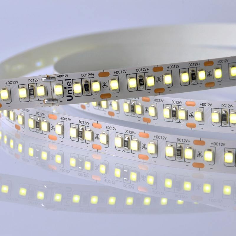 Светодиодная лента Uniel ULS-M14-2835-168LED/m-10mm-IP20-DC12V-14W/m-5M-6500K PROFI катушка в герметичной упаковке