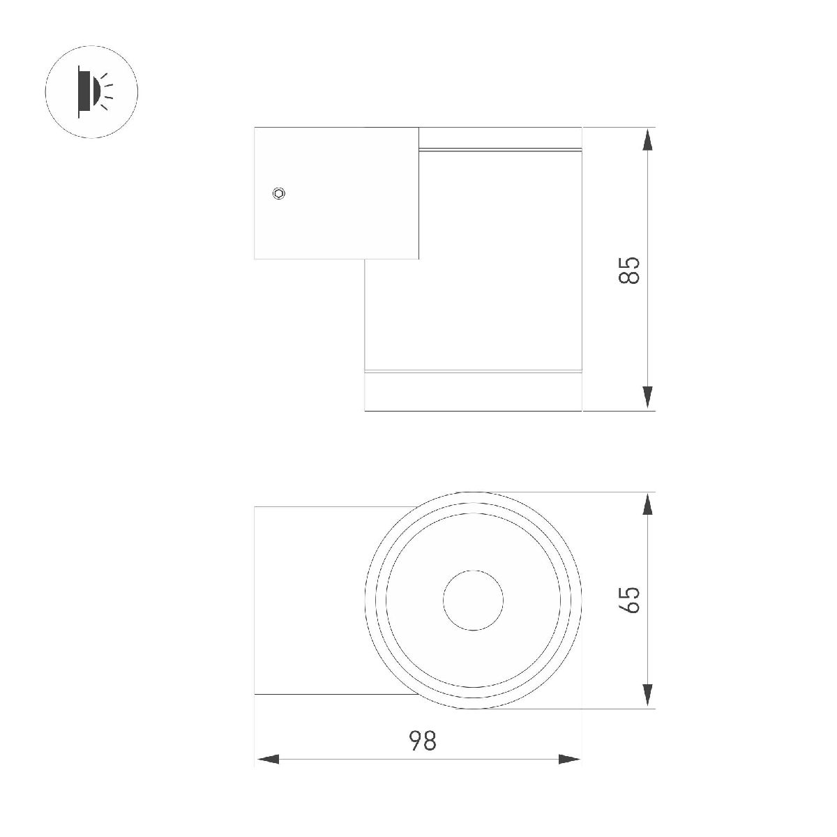 Уличный настенный светильник Arlight LGD-RAY-WALL-R65-9W Day4000 (GR, 23 deg, 230V) 044852