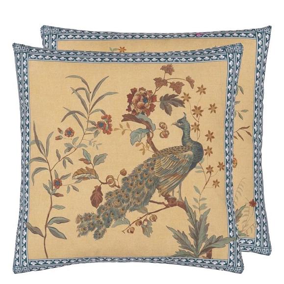 Подушка CCJD5082, Peacock Toile, Sepia, John Derian 50 x 50см