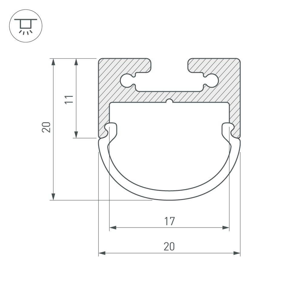 Экран Arlight SL-LINE-2011-2000 Round OPAL 019259