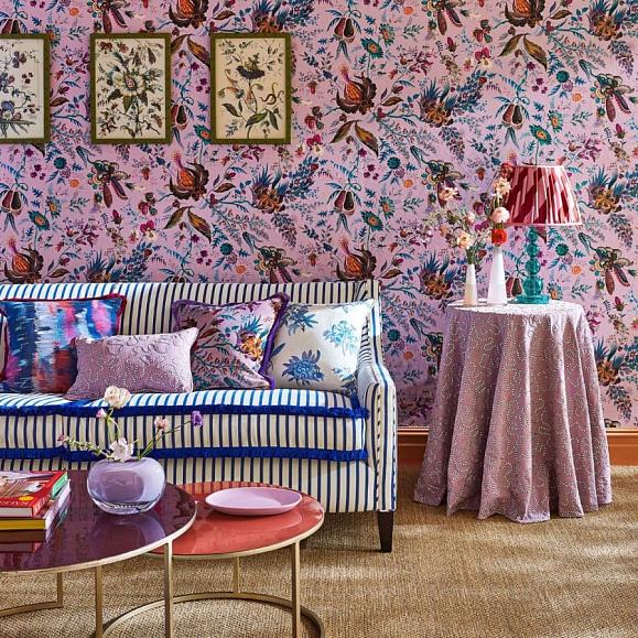 Обои Harlequin 113066 Wonderland Floral Amethyst/Lapis/Ruby
