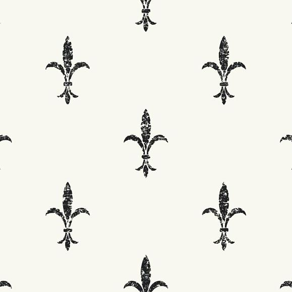Обои York KT2193 Fleur De Lis White/Black