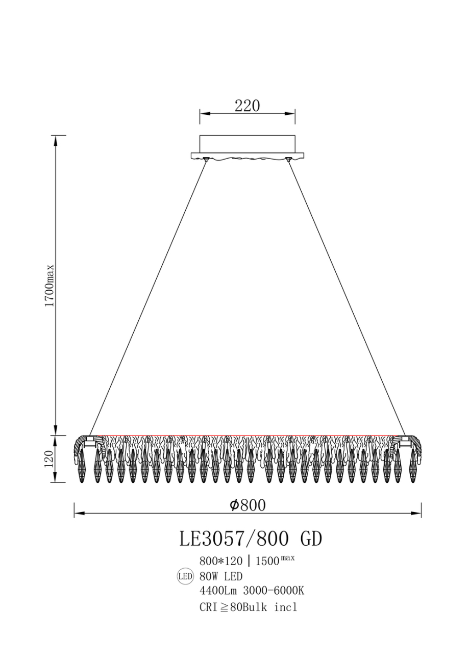 Подвесная люстра Olympia LE3057/800 GD