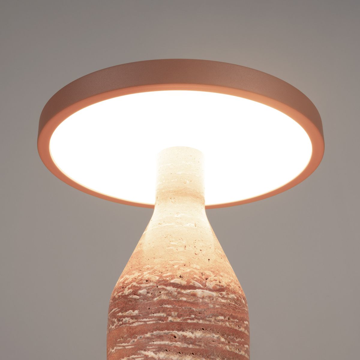 Настольная лампа Arlight SP-CROOD-TAB-R22.5x24-7W Warm3200-MIX (RD-BRG, 140 deg, 230V) (IP20, Травертин) 061732