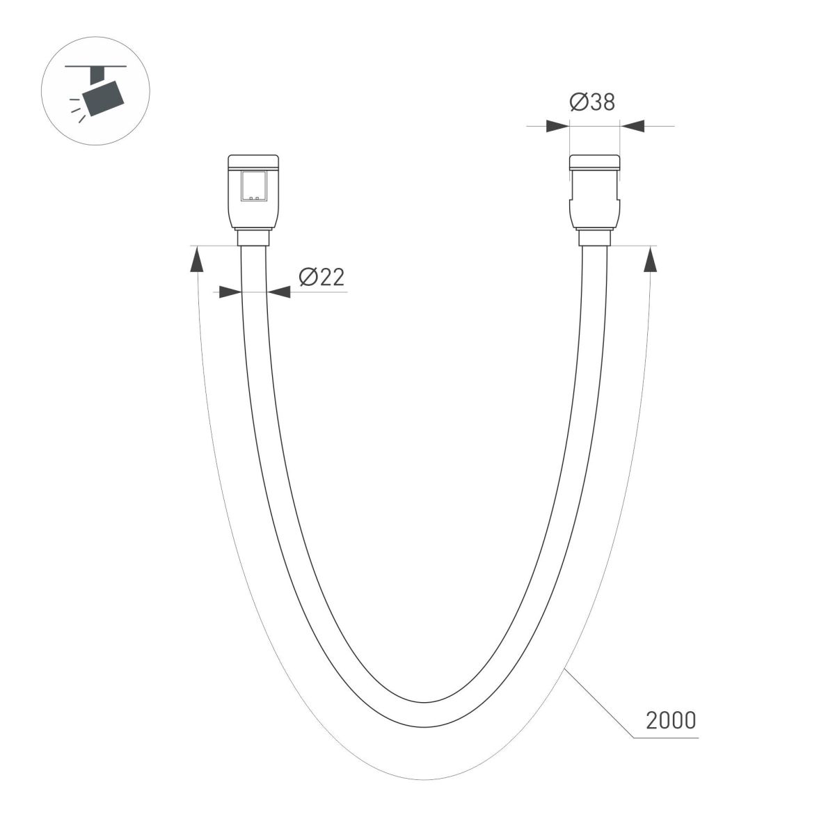 Трековый светильник Arlight ART-APRIORI-TUBE-ELASTIC-R38-L2000-17W Warm3000 053984