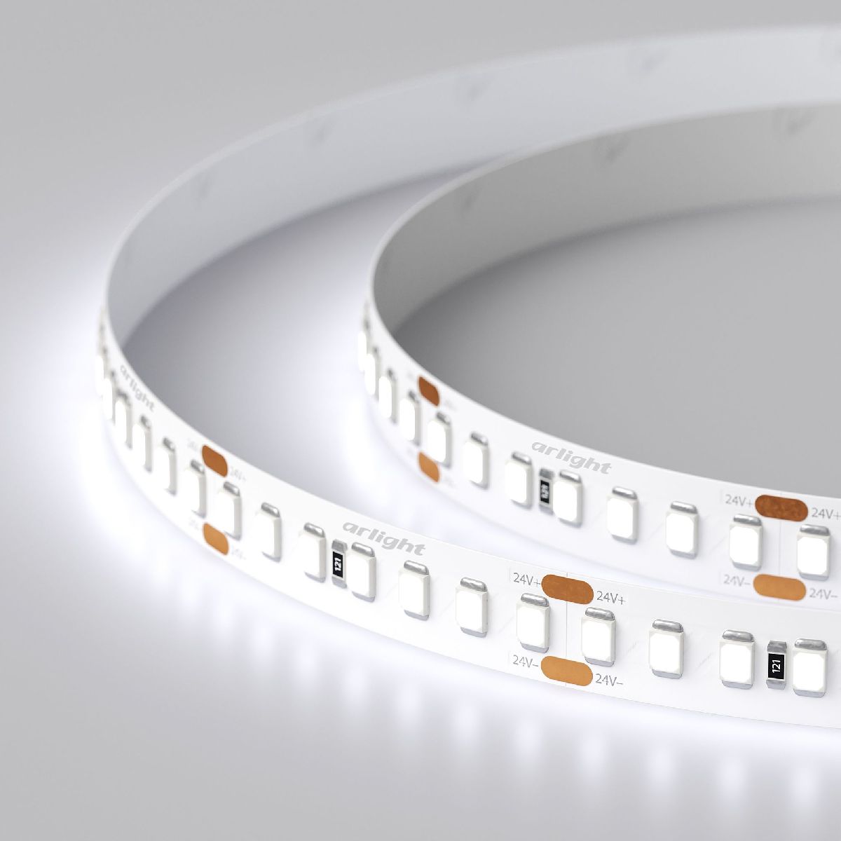 Светодиодная лента Arlight RT-A168-10mm 24V Cool 8K (17 W/m, IP20, 5m) 019092(2)