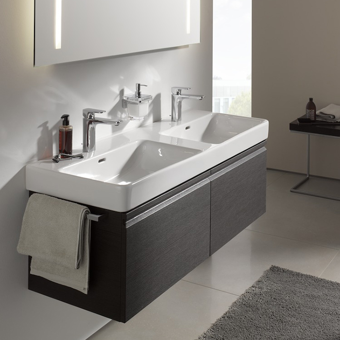 Laufen Pro S Раковина двойная 130x46.5см., подвесная, с 1 отв., на каждую раковину, цвет: белый глянцевый