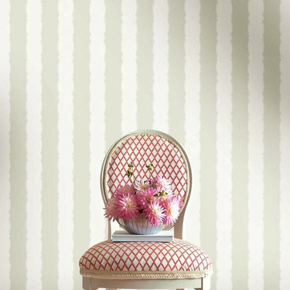 Обои York GR6014 Scalloped Stripe Linen