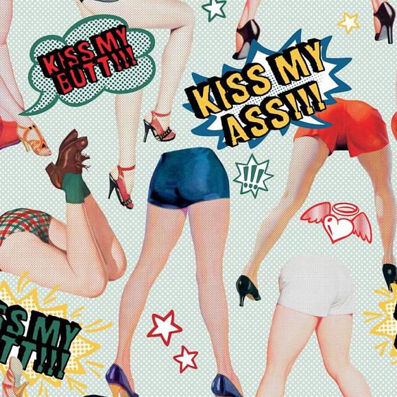 Панно Mind the gap WP20378 Kiss My Ass Blue/Red/Yellow