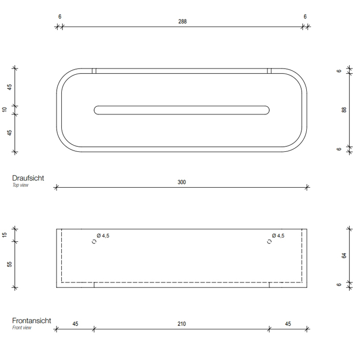 Decor Walther Stone DCT30 Душевая полочка 30x10см, подвесная, цвет: белый / сталь матовая