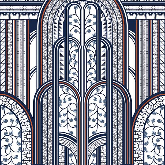 Панно Casadeco MNCT85876543 Paravent Bleu / Cuivre