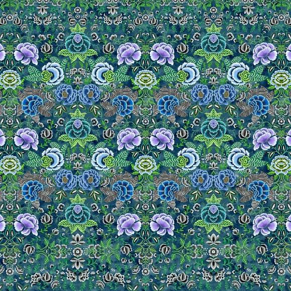 Панно Designers Guild PDG1168/03 Rose De Damas Indigo