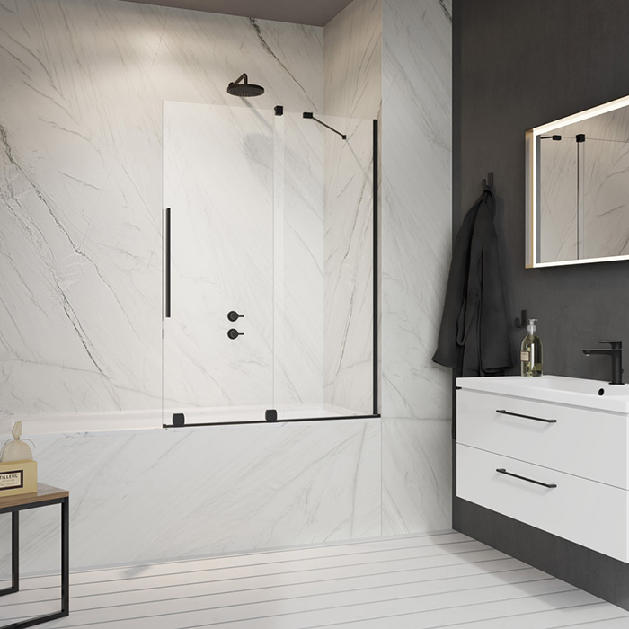 Radaway Furo PND II Стенка шторки для ванны 59.4см, стекло прозрачное, покрытие Easy Clean