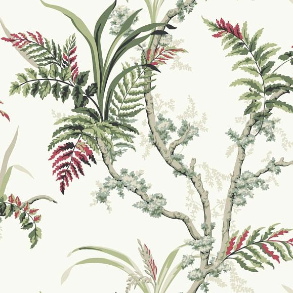 Обои York GR5993 Enchanted Fern Green/Crimson