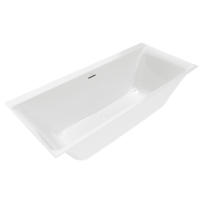 Villeroy&Boch Subway 3.0 Ванна встраиваемая 180х80х48см., слив по центру, компл. ножек, слив-перелив: белый, материал: Quaryl, цвет: альпийский белый
