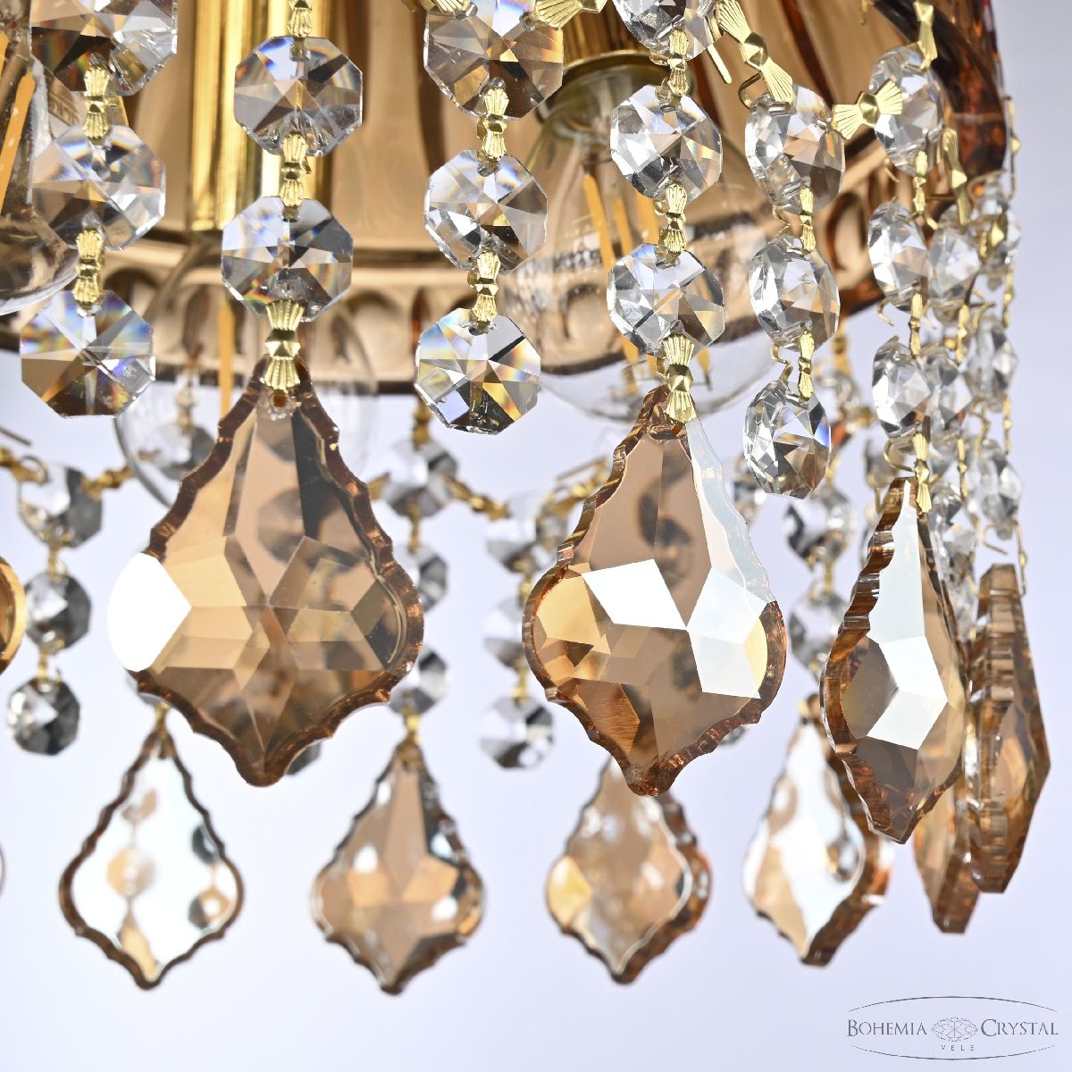 Подвесной светильник Bohemia Ivele Crystal 5478/22 G Amber/M-1G Leafs K721