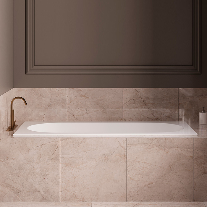 Salini Lofo Kit Ванна 168.8х74.2х59см., встраиваемая, Solid Surface, с донным клапаном, сифоном, ножками, слив-переливом, цвет: белый матовый