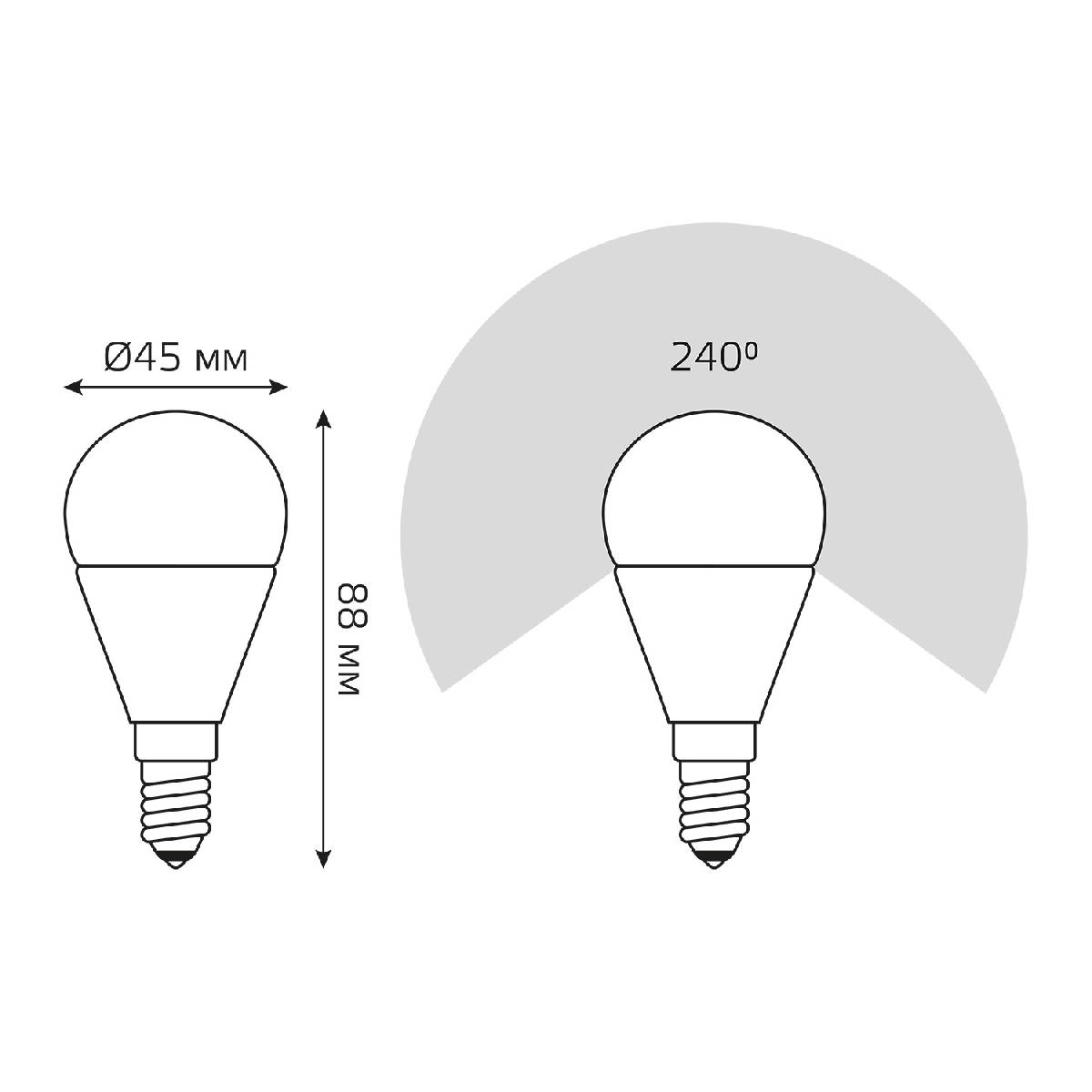 Лампа светодиодная диммируемая Gauss E14 7W 4100K матовая 105101207-D