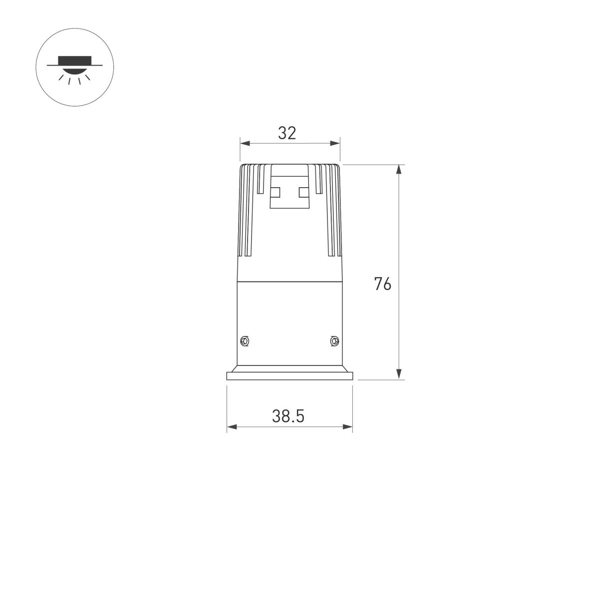 Встраиваемый светильник Arlight DL-VEILA-R39-6W Warm3000 (Черный RAL9005, A44x46 deg, 230V) (IP20 Металл) 065562