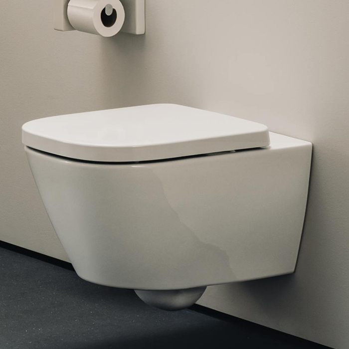 Laufen Meda Унитаз 54x36x35.5см., подвесной, безободковый, смыв Tornado, с сиденьем микролифт, цвет: белый глянцевый