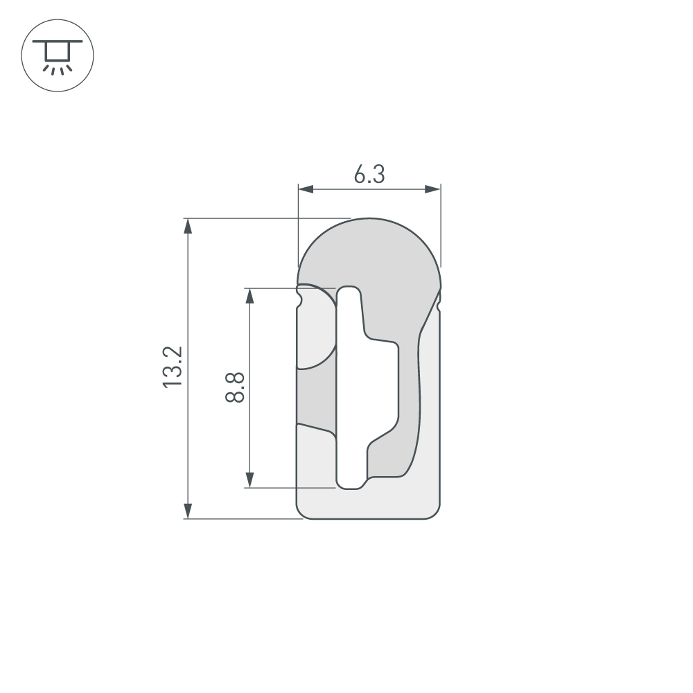 Силиконовый профиль Arlight WPH-FLEX-0613-SIDE-S8-20m WHITE 041087