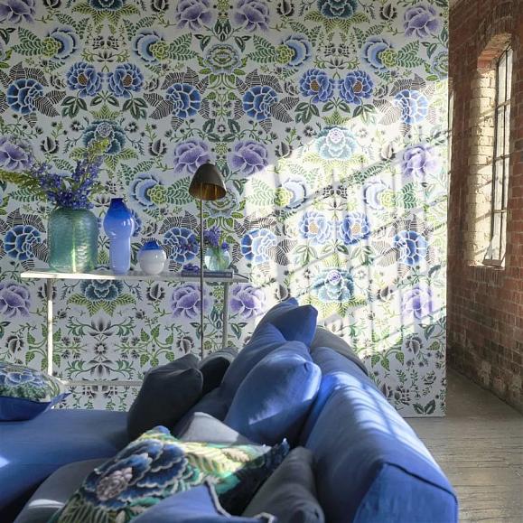 Панно Designers Guild PDG1168/01 Rose De Damas Cobalt