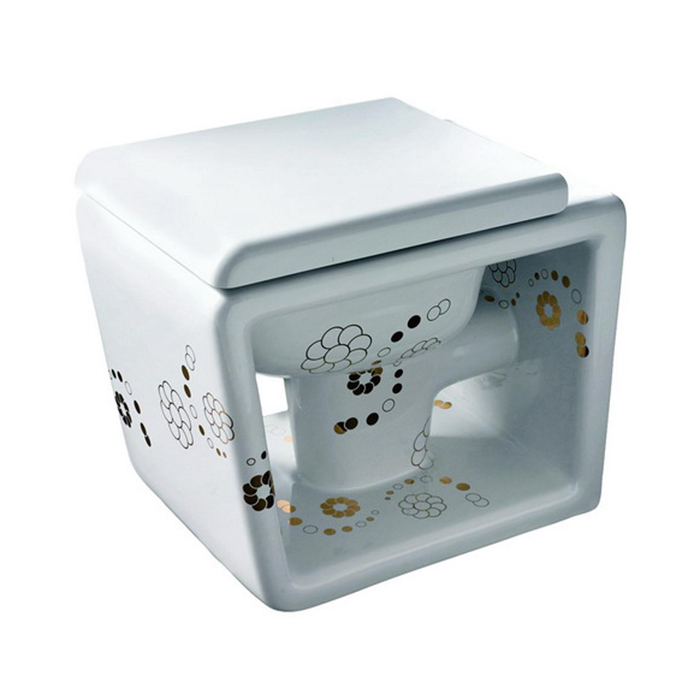Ceramica Althea Outline Унитаз напольный 55х39см, декор bijoux, цвет: белый