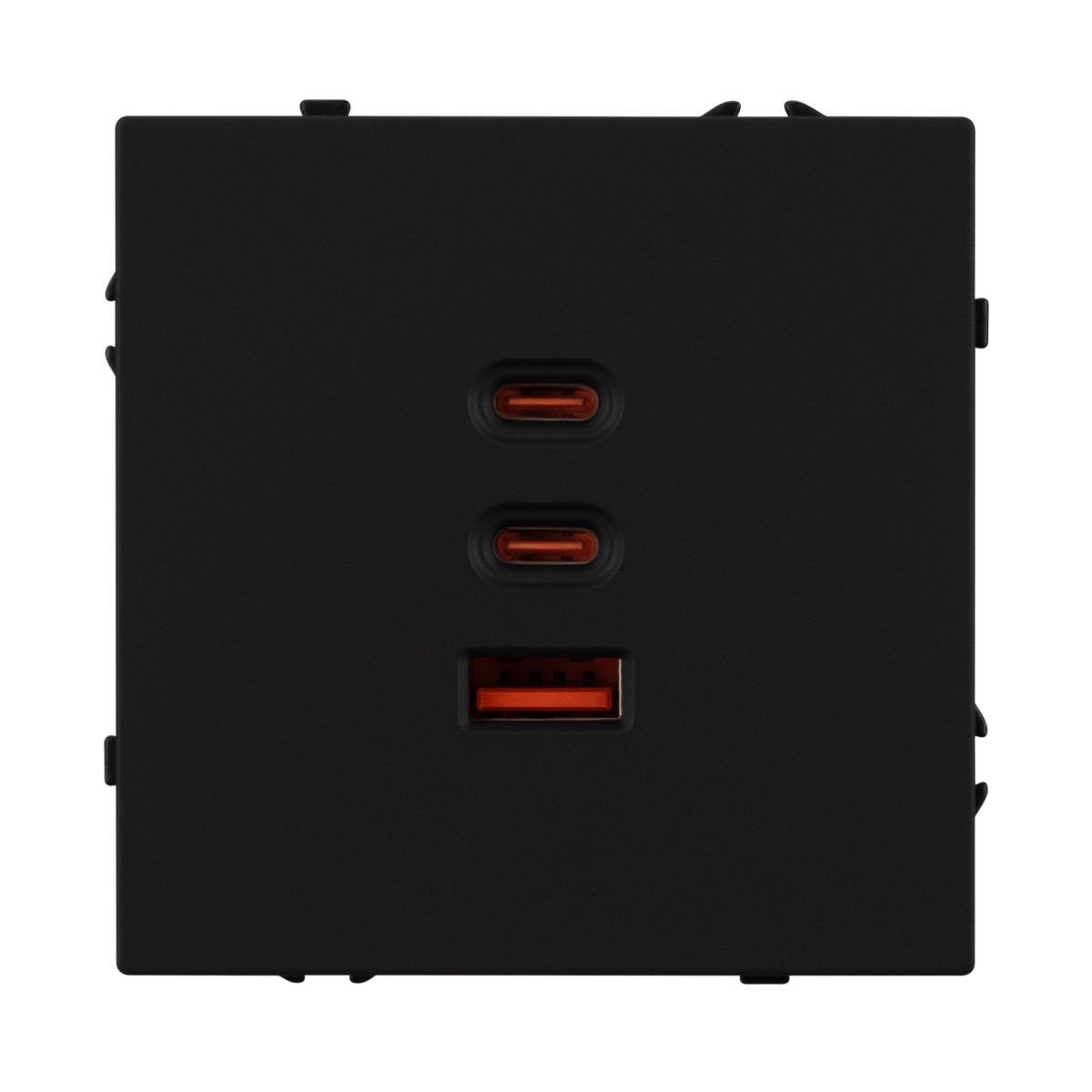 USB Розетка тип А+С+С софт-тач черный оникс Arlight SCT-MUACC-SFPL-FC-BK (65W, QC3) 061834(1)
