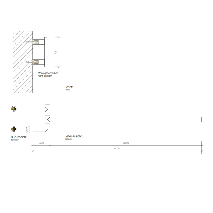 Decor Walther Mikado HTH1 Полотенцедержатель поворотный 40см, подвесной, цвет: розовое золото