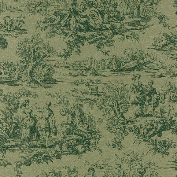 Обои Little Greene 0263LODARKB Lovers' Toile Dark Brunswick Green